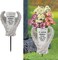 Grave Decorations for Cemetery, Angel Wings Vases with Spikes for Garden Decorations Waterproof Garden Statues Memorial Gifts for Loss of Loved One